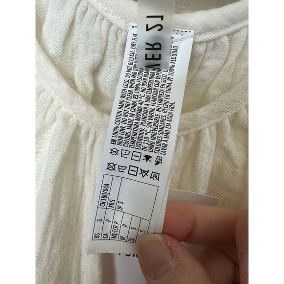 NWT-Forever 21 Womens Cream Swim Cover Up Small spaghetti strap mini cotton‎ - Picture 4 of 6